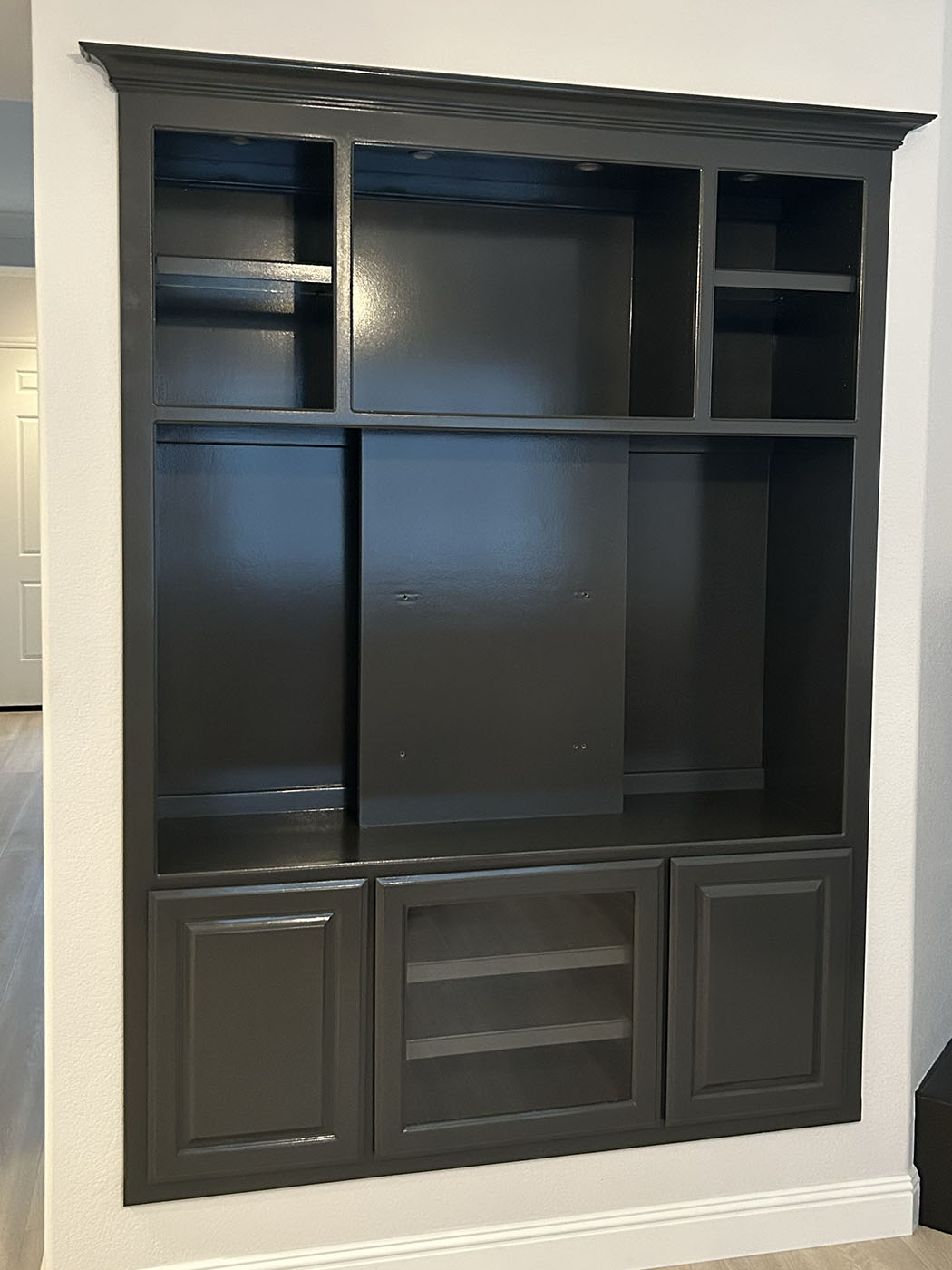 Entertainment center after painting